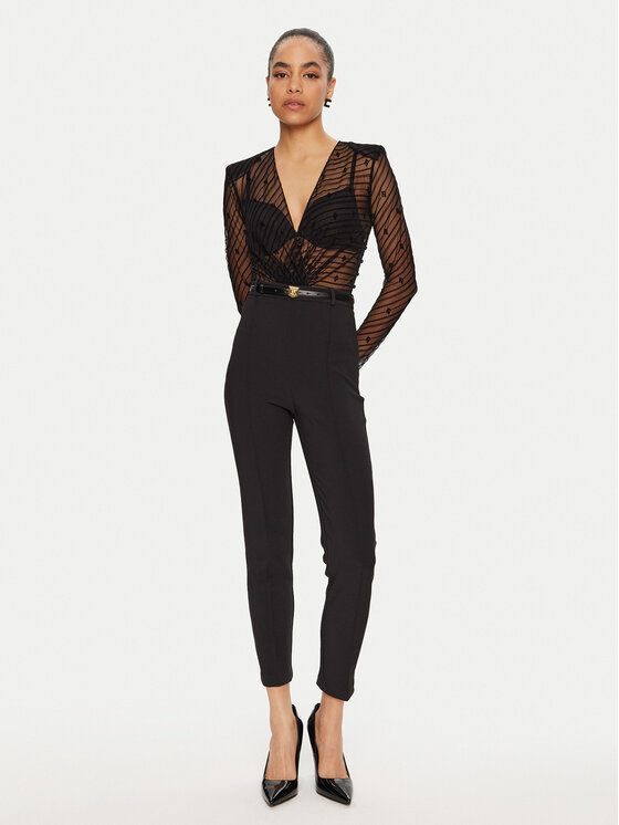 Elisabetta Franchi Kombinezon TU-021-46E2 Crna Slim Fit