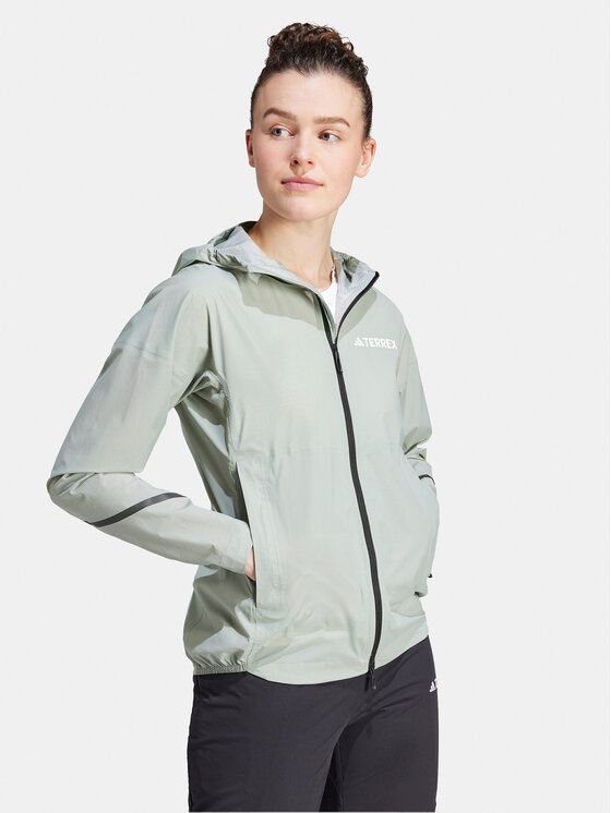 adidas adidas Lietus jaka Terrex Xperior IK7830 Zaļš Slim Fit