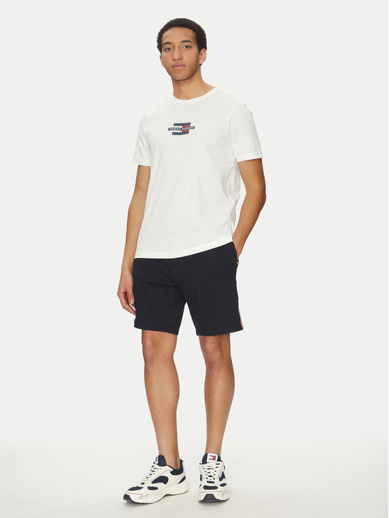 Tommy Hilfiger Tommy Hilfiger T-krekls Flag Box MW0MW38636 Balts Regular Fit