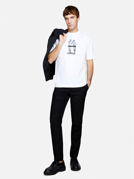 Sisley Sisley Majica 3I1XS103I Bela Regular Fit