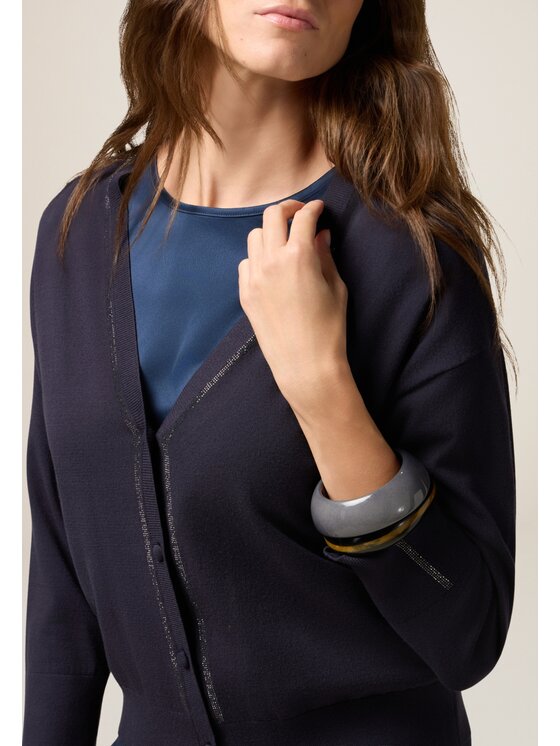 Oltre Oltre Cardigan M292J005026N034 Blu Slim Fit