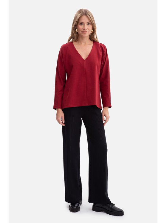 BeWear BeWear Bluzka b304 Bordowy Baggy Fit