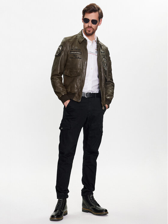 Aeronautica Militare Aeronautica Militare Lederjacke 231PN5027PL183 Braun Regular Fit