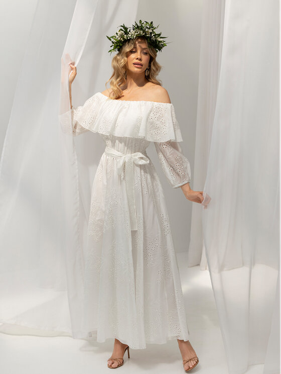 LIDIA KALITA LIDIA KALITA Sukienka koktajlowa Belle Biały Flare Fit