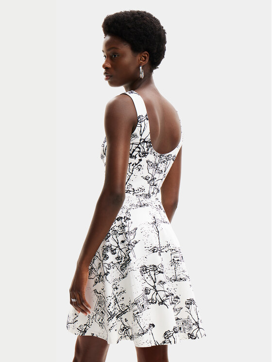 Desigual Desigual Vestito estivo Tually 24SWVK09 Bianco Regular Fit