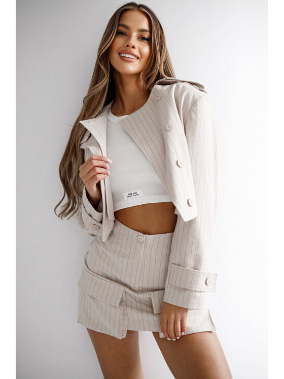 LilaLou LilaLou Spódnica mini Roksana Beżowy Regular Fit