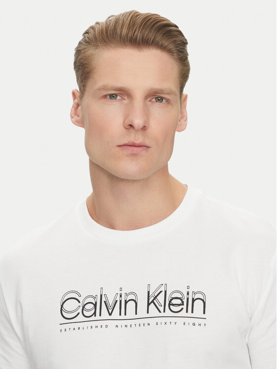 Calvin Klein Calvin Klein T-shirt Double Logo K10K114149 Bijela Regular Fit