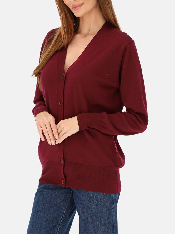 L’AF L’AF Kardigan Ameli Bordowy Regular Fit