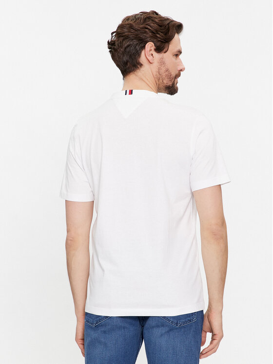 Tommy Hilfiger Tommy Hilfiger T-Shirt Monotype MW0MW33688 Biały Regular Fit