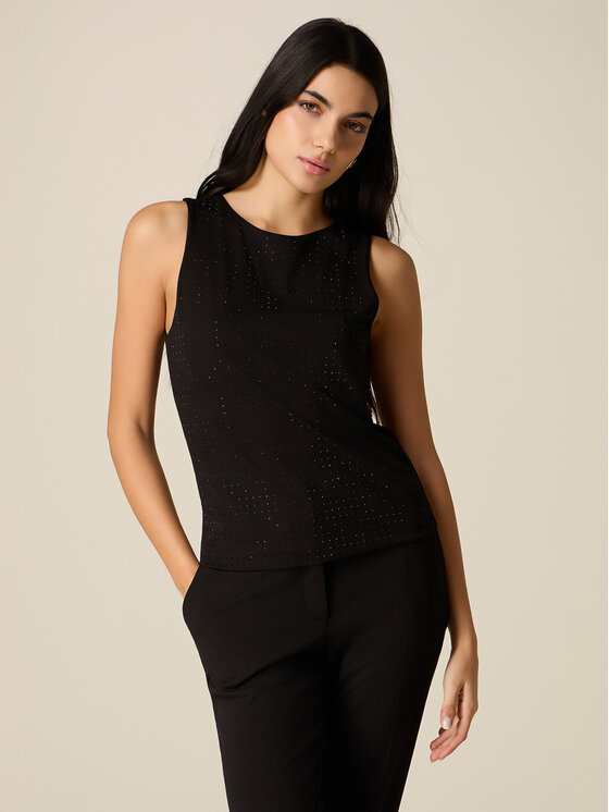 Oltre Oltre Top G013J004370N033 Czarny Slim Fit