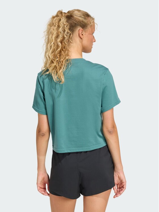 adidas adidas Koszulka techniczna LESMILLS MOVERS GRAPHIC Zielony Loose Fit