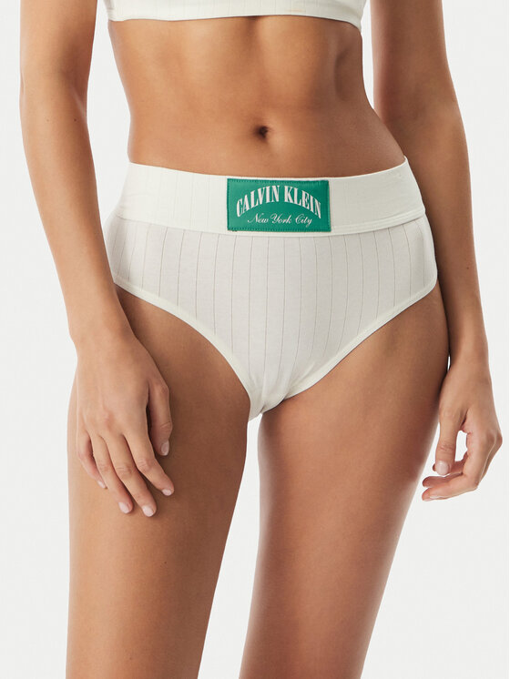 Calvin Klein Underwear Klasické nohavičky s vysokým pásom LV00QF8713 Krémová