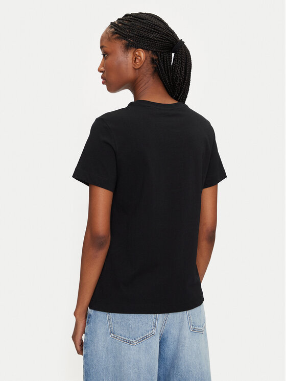 Gant Gant T-Shirt Bisiklet Yaka 4200277 Czarny Regular Fit