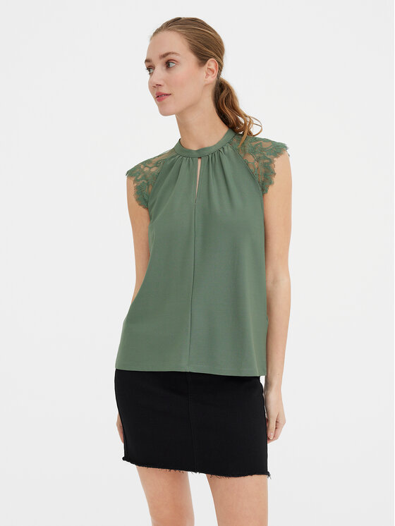 Vero Moda Blúzka Milla 10226072 Zelená Regular Fit