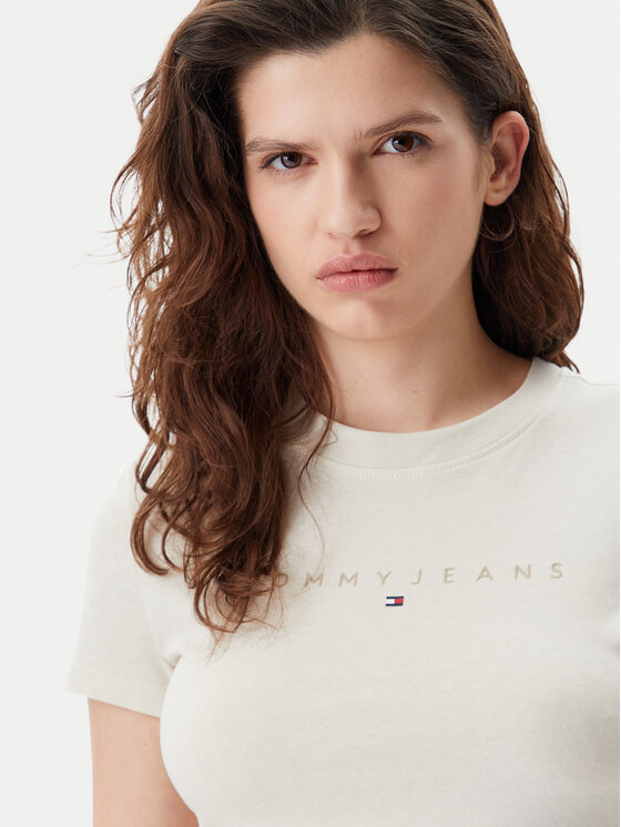 Tommy Jeans Tommy Jeans T-Shirt Tonal Linear DW0DW20315 Beżowy Slim Fit
