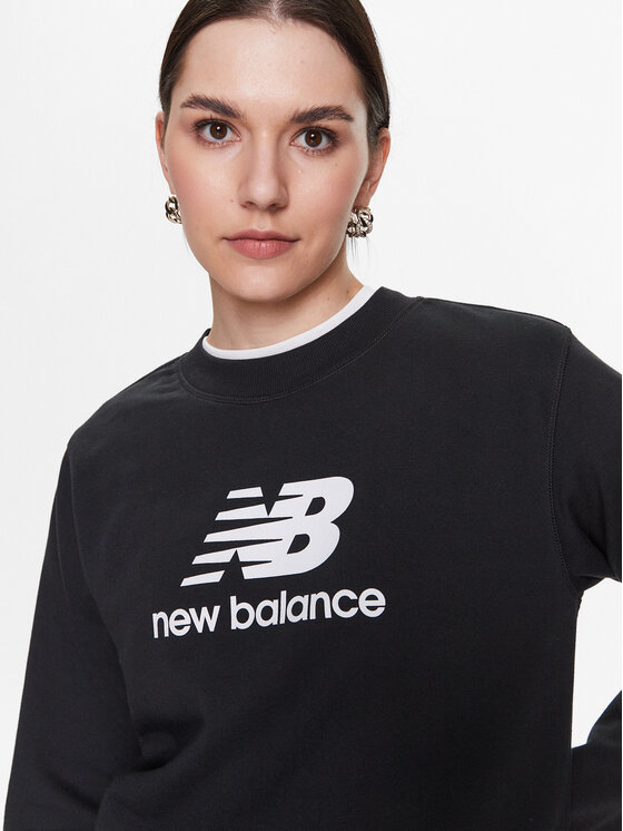 New Balance New Balance Felpa Essentials Stacked Logo WT31532 Nero Relaxed Fit