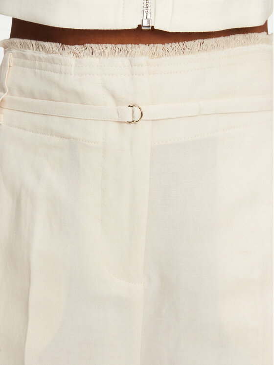Patrizia Pepe Patrizia Pepe Kalhoty z materiálu 2P1659 A052 B823 Écru Regular Fit