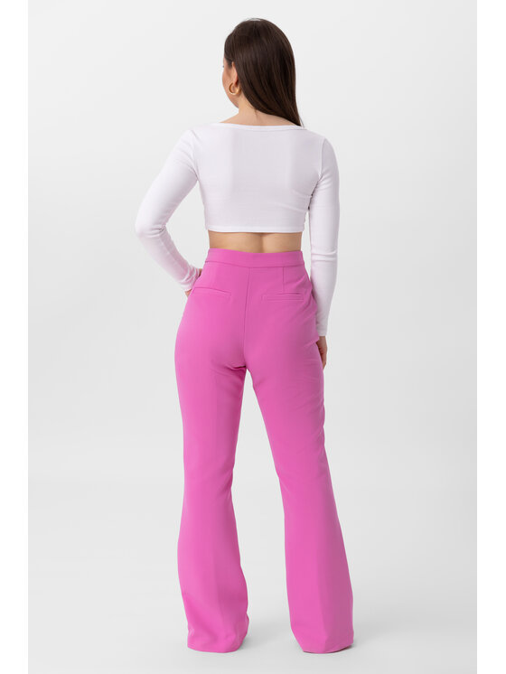 LAURELLA LAURELLA Kalhoty z materiálu 3UL004 Růžová Regular Fit