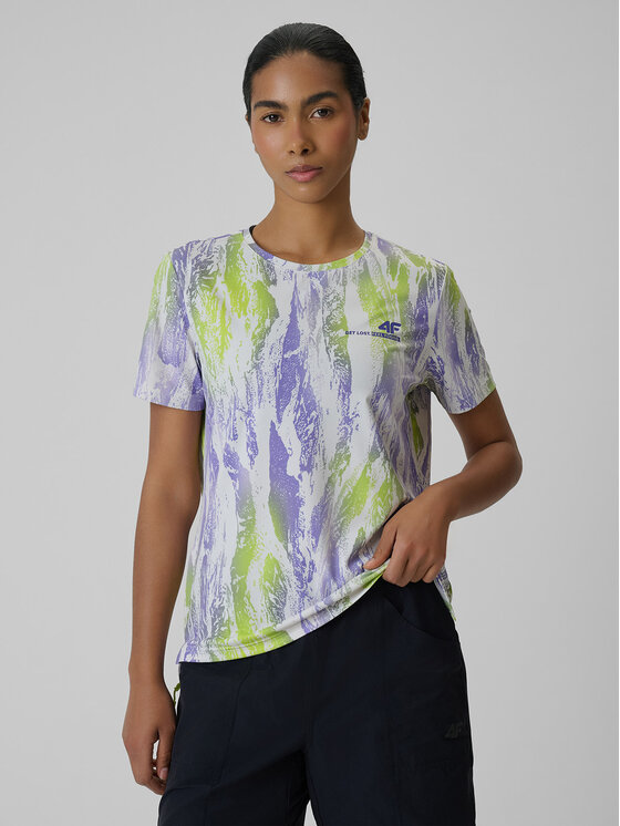 4F 4F Koszulka rowerowa GET LOST FEEL FOUND Koralowy Regular Fit