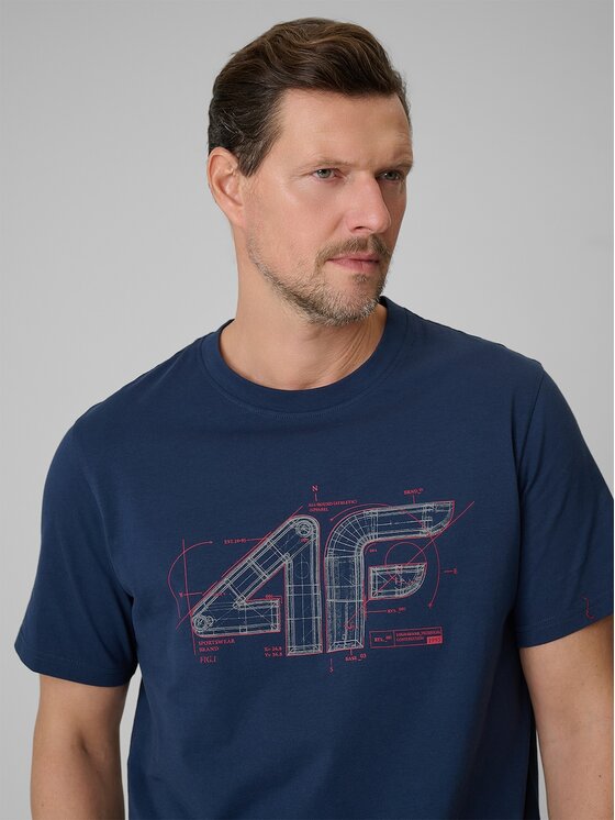 4F 4F T-Shirt COMMERCIAL 12 Granatowy Regular Fit