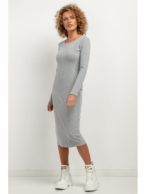 Tessita Tessita Sukienka codzienna T377 Szary Straight Fit