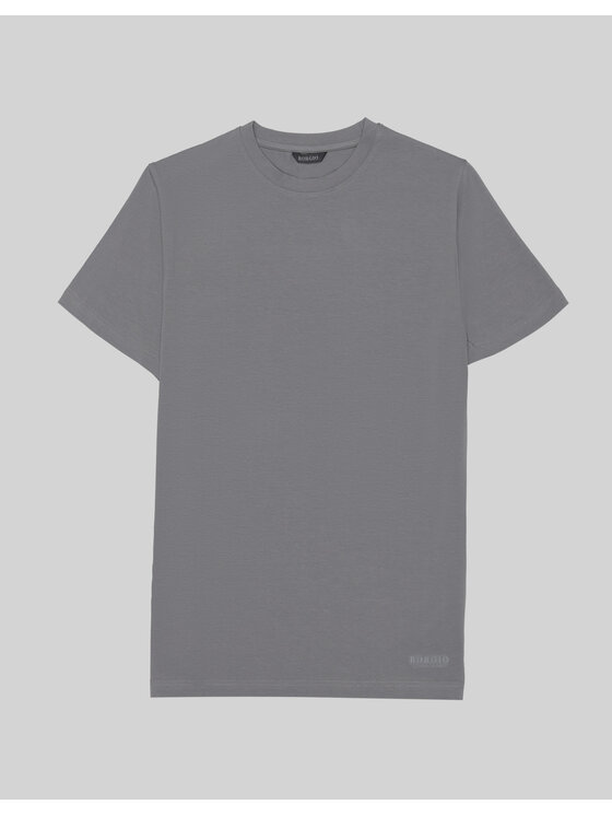 Borgio Borgio T-Shirt covo Szary Slim Fit