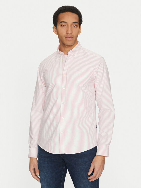 BOSS Košeľa Roan 50520275 Ružová Slim Fit