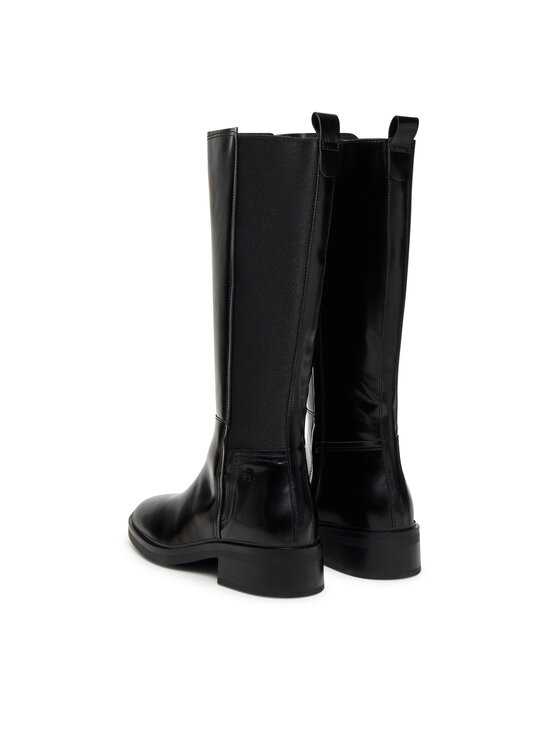 Tommy Hilfiger Tommy Hilfiger Csizma Th Minimal Abrasivato Long Boot FW0FW08979 Fekete