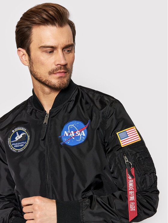 Alpha Industries Alpha Industries Kurtka bomber Ma-1 Tt Nasa 186101 Czarny Regular Fit