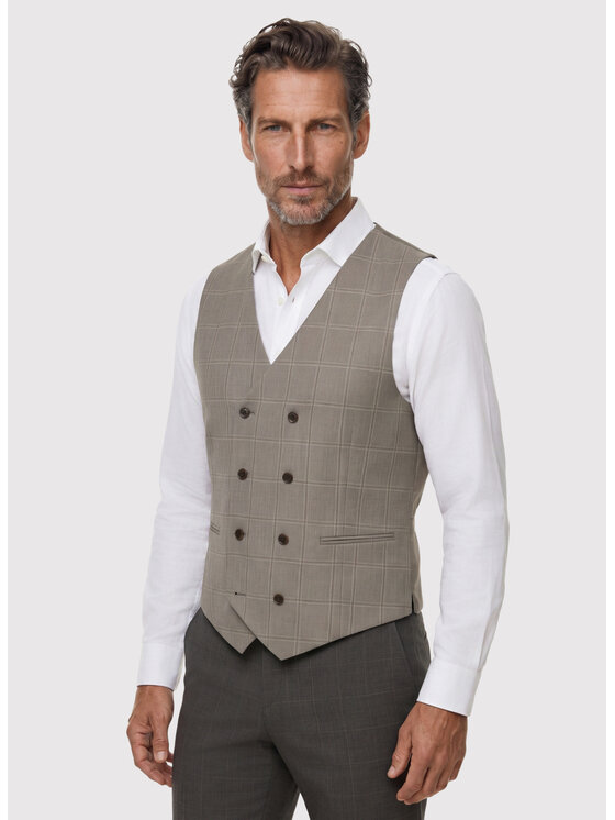 Pako Lorente Pako Lorente Kamizelka P26WF-8X-004 Brązowy Slim Fit