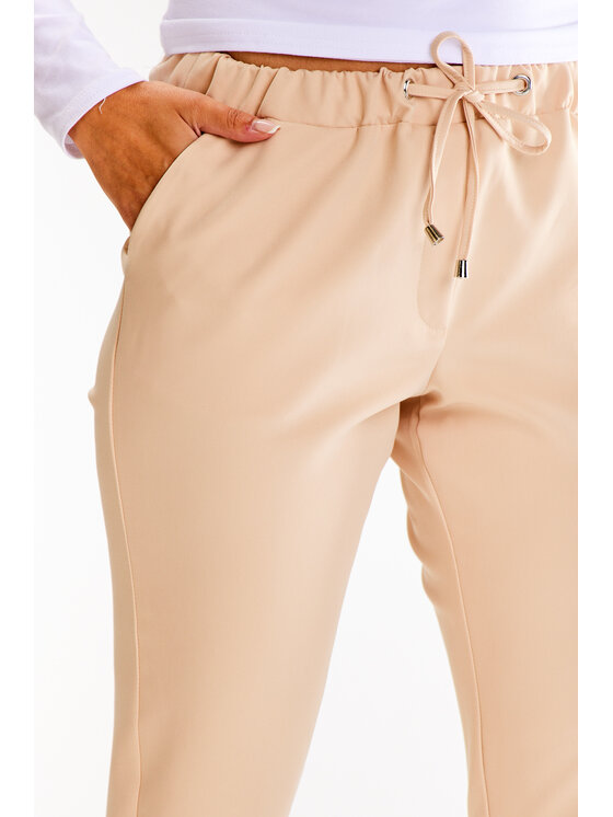 Awama Awama Dámské kalhoty A600 Béžová Basic Fit
