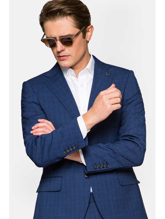 Lancerto Lancerto Garnitur Gabon Granatowy Regular Fit