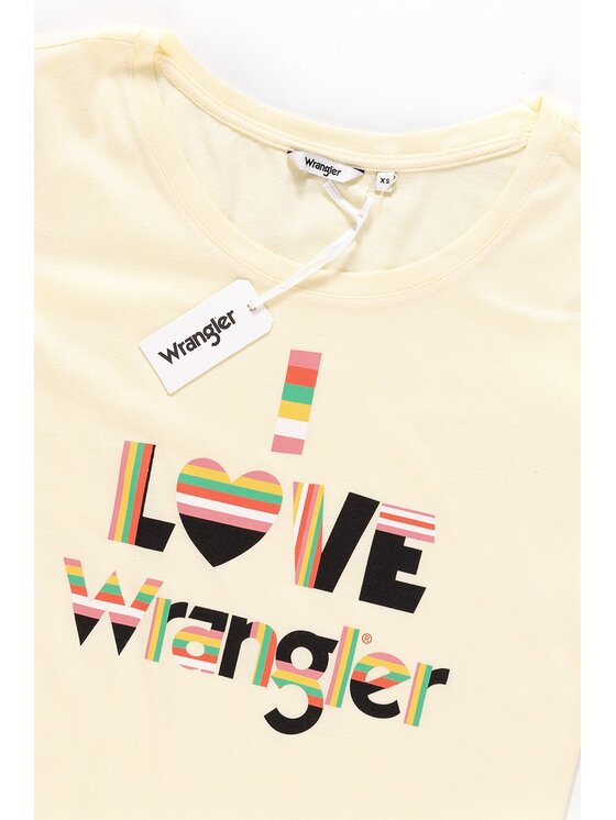 Wrangler Wrangler T-Shirt I LOVE TEE Żółty Regular Fit