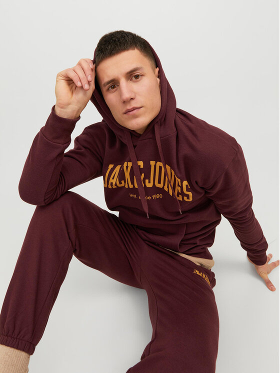 Jack & Jones Jack & Jones Džemperis ar kapuci Josh 12236513 Bordo Standard Fit