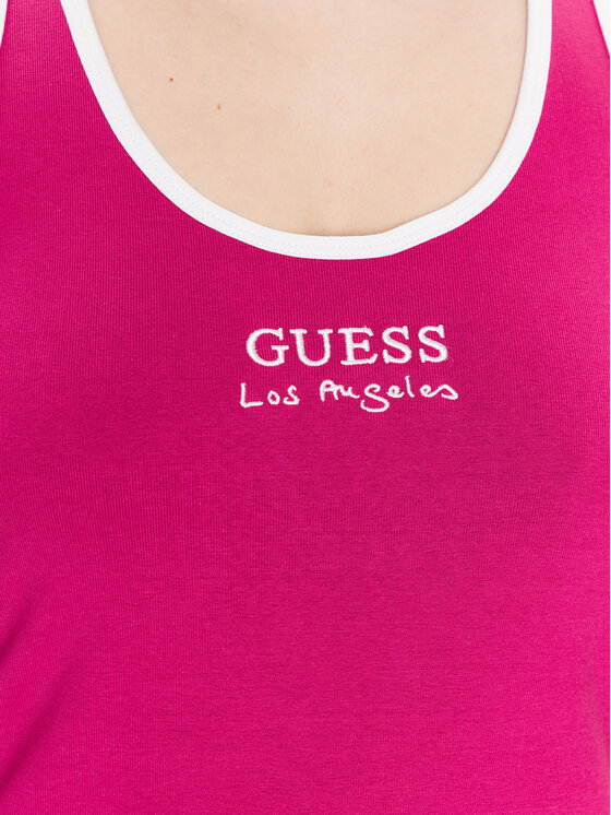 Guess Guess Marškinėliai Sporty E3GP05 KBP41 Rožinė Slim Fit