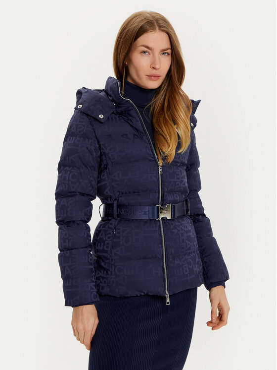 Elisabetta Franchi Prechodná bunda PI-70D-46E2-V300 Tmavomodrá Regular Fit