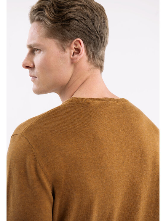 Volcano Volcano Sweter S-RADO Brązowy Regular Fit