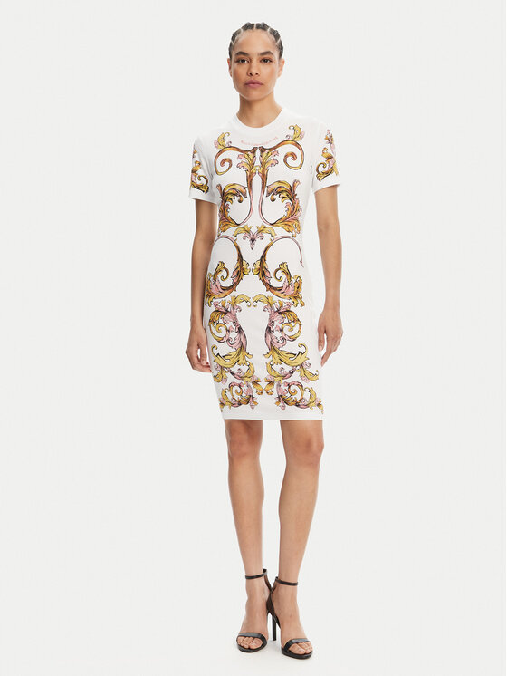 Versace Jeans Couture Versace Jeans Couture Kleid für den Alltag 78HAO9P9 Weiß Slim Fit