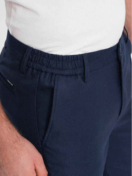 Ombre Ombre Chino kalhoty OM-PACP-0182 Tmavomodrá Slim Fit