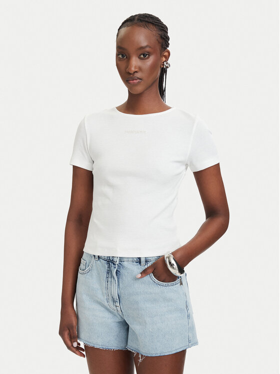 Patrizia Pepe Tricou 2M4522/J407-W146 Alb Slim Fit