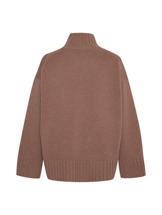 Style Republic Style Republic Golf Sweter o kroju oversize typu boxy, z mieszanki kaszmiru i wełny Brązowy Boxy Fit
