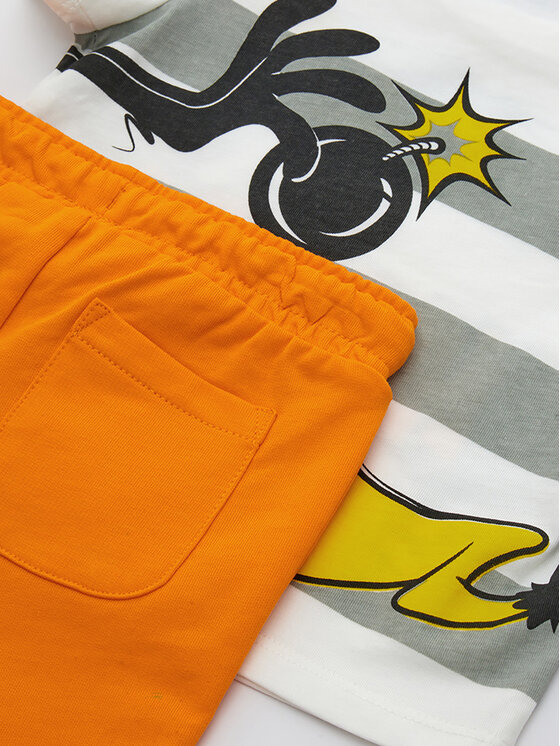 Original Marines Original Marines Komplet t-shirt i szorty sportowe LOONEY TUNES DDPV0355NM Kolorowy Regular Fit