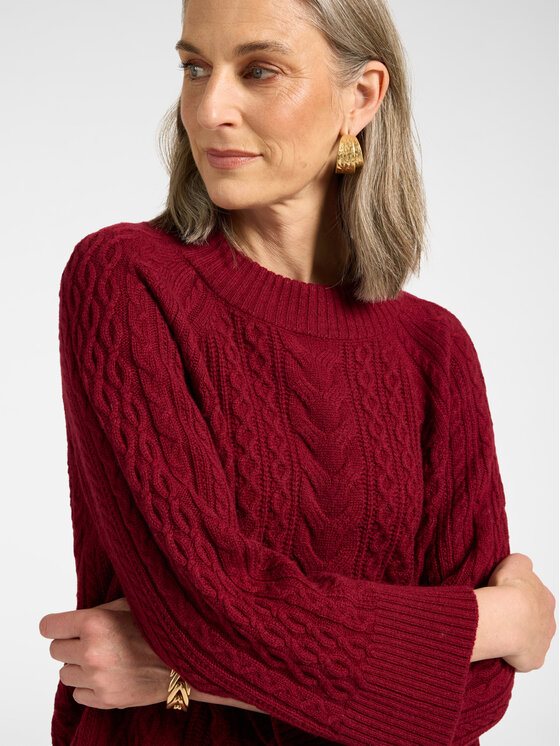Elena Mirò Elena Mirò Sweter M105Z000873N036 Bordowy Boxy Fit