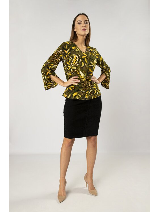 QUIOSQUE QUIOSQUE Bluzka 19-TK-212 Zielony Regular Fit