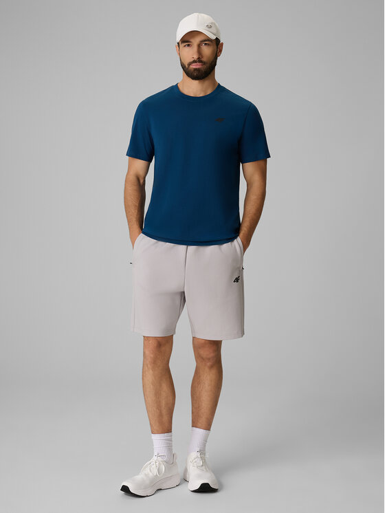 4F 4F T-Shirt BASIC+ Turkusowy Regular Fit