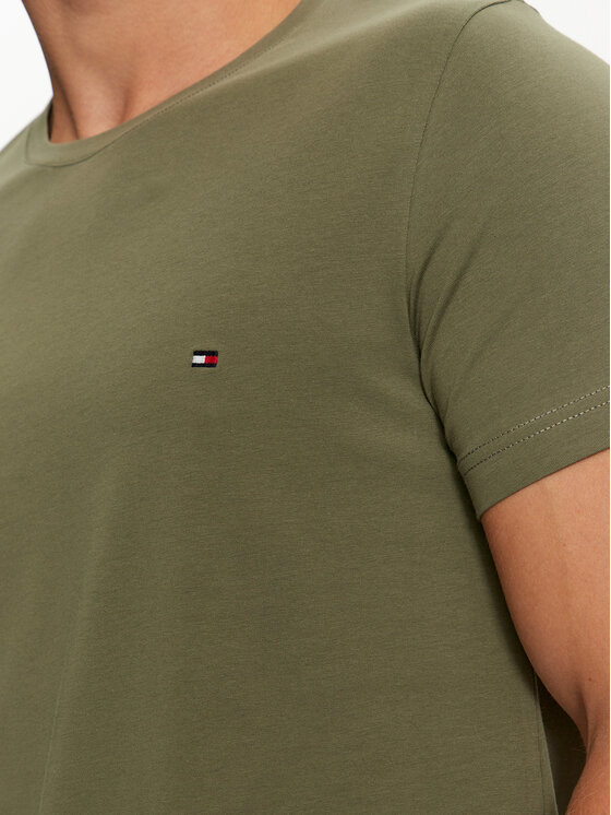 Tommy Hilfiger Tommy Hilfiger T-Shirt MW0MW10800 Zielony Slim Fit