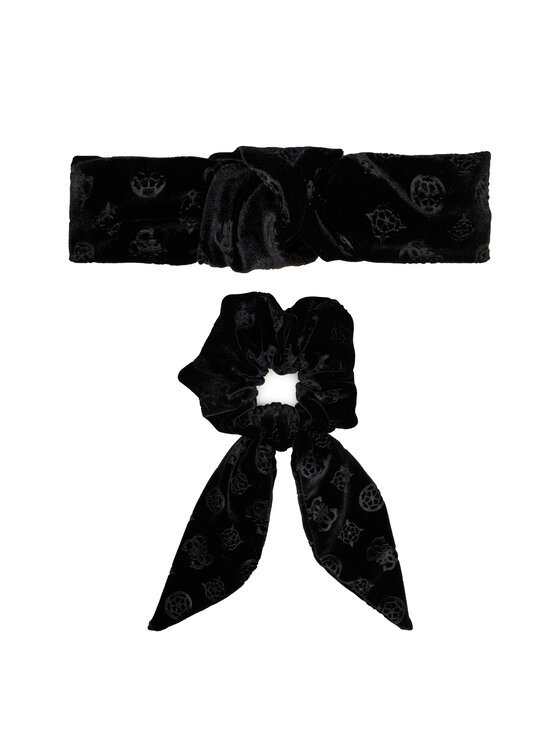 Guess Guess Комплект лента за глава и ластик за коса GFBOXW P4103 Черен