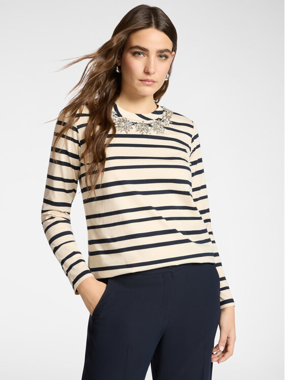 Elena Mirò Elena Mirò T-shirt G001Z000626N001 Crema Regular Fit