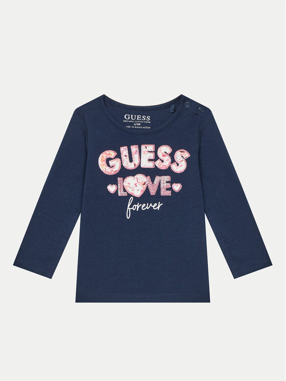 Guess Guess Bluse K4BI16 J1314 Dunkelblau Regular Fit