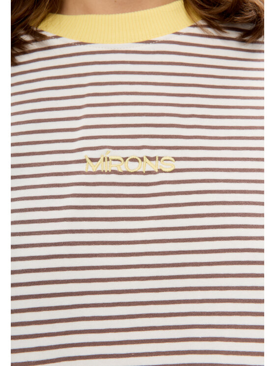 Mirons Mirons Longsleeve Print Brązowy Oversize